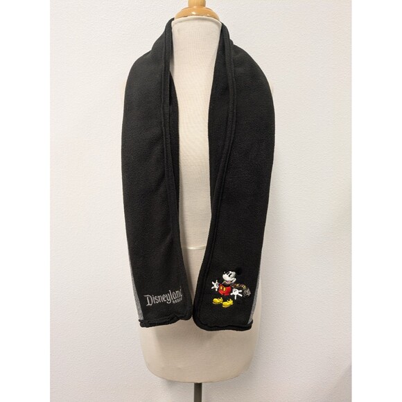 Vintage Disneyland Black/Gray Mickey Mouse Fleece Scarf Shawl One Size - Picture 4 of 7